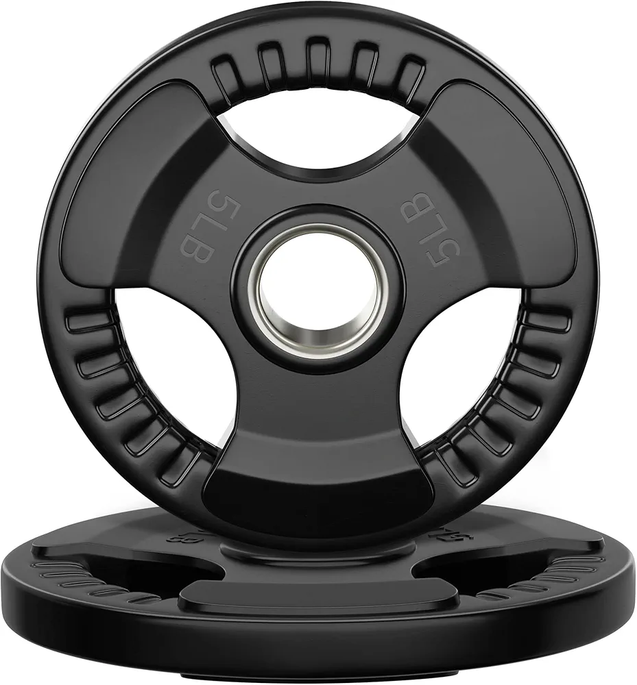 Elevens Rubber Weight Plates 2-Inch Cast Iron Grip Plates Olympic plates for Weightlifting, Strength Training, Muscle Toning, Crossfit in Home & Gym