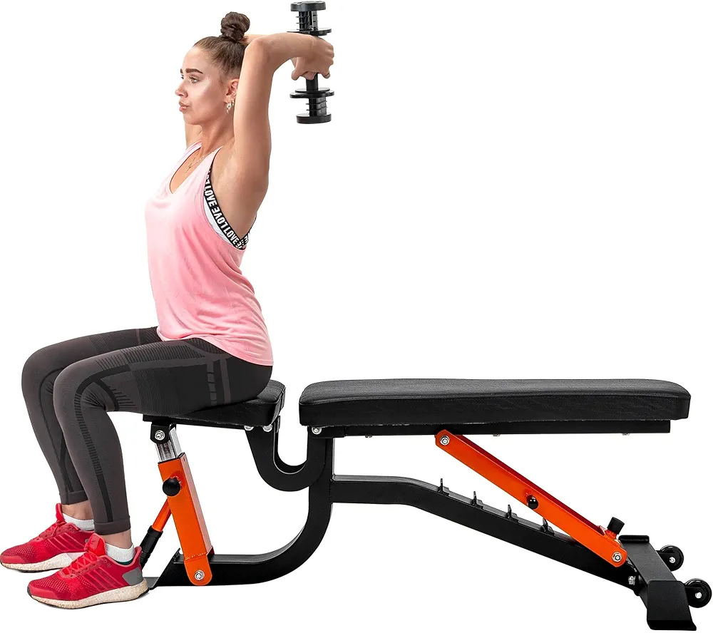 Adjustable Weight Bench - Decline Utility Bench with High Density Foam Padding