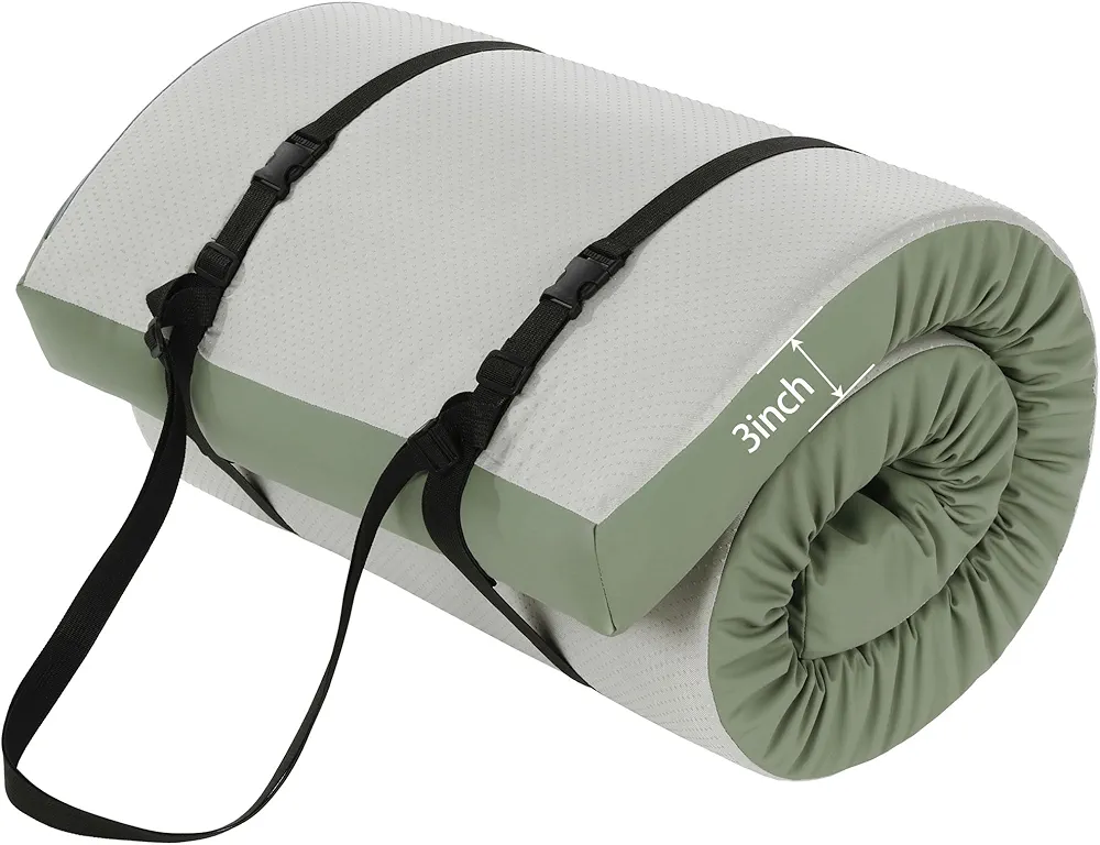 MABOZOO 3 Inch Thick Yoga Mat, Extra Thick Gymnastics Mat With Carrying Handles For Men Women, Pu Leather Anti-Tear Fitness Mat Foam Exercise Mat For Yoga, Pilates, Stretching