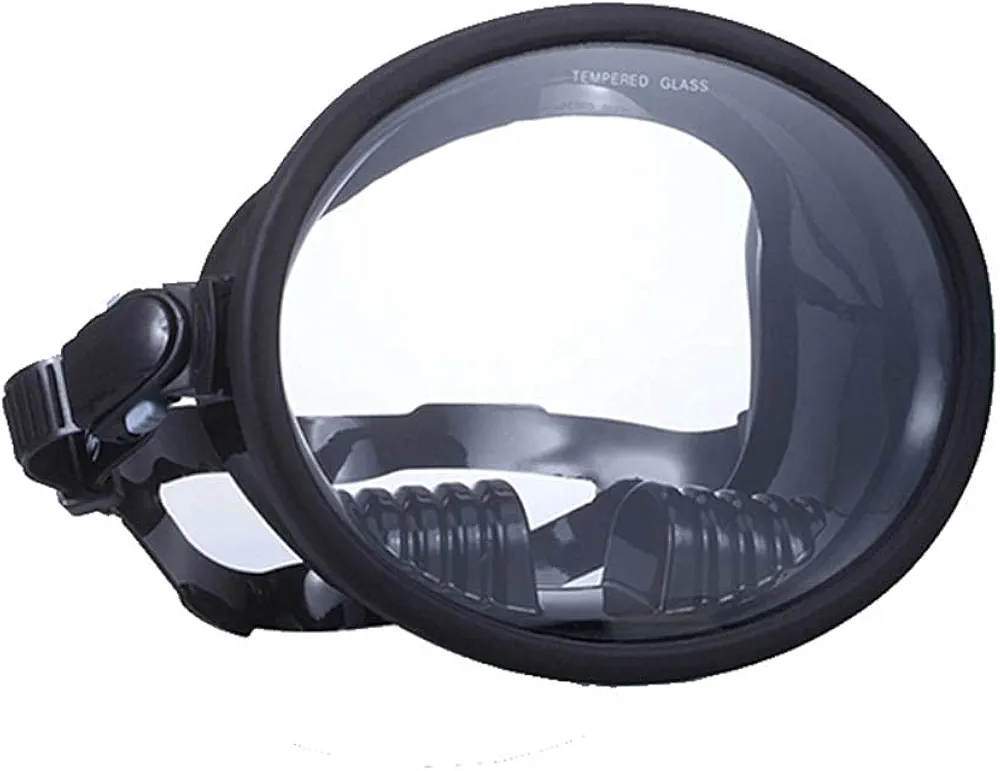 Retro Panoramic Full Wide View Tempered Glass Len Snorkel Diving Gear Large Oval Window