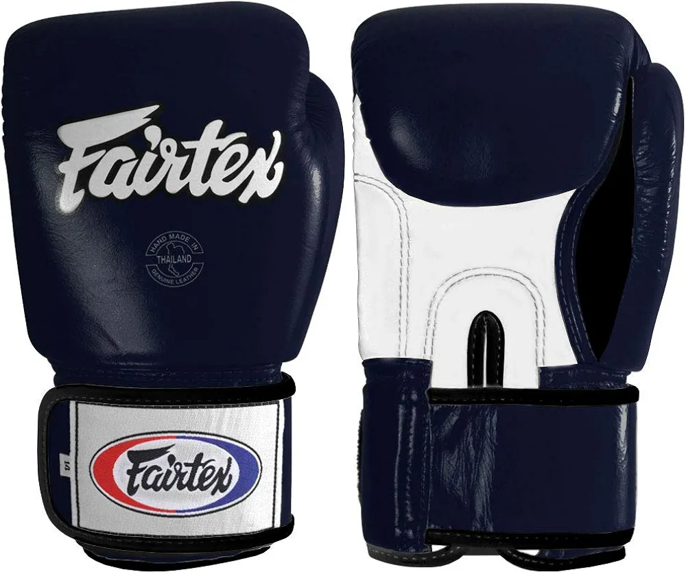 Fairtex Muay Thai Style Training Sparring Gloves, 16 oz, Blue