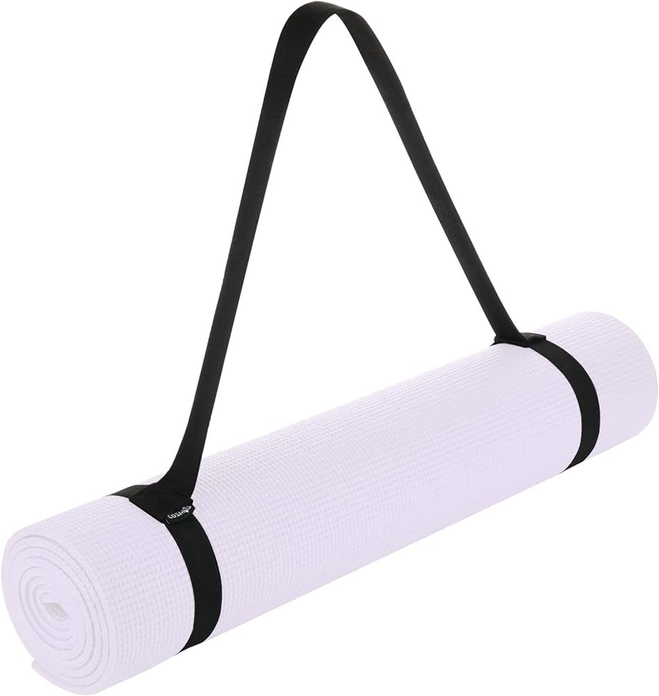 Cosmos Black Color Soft & Durable Cotton Yoga Pilates Mat and Simple Looped Sling/Harness/Carrying Strap for Pilates, Exercises, Aerobics, Yoga Mat NOT Included