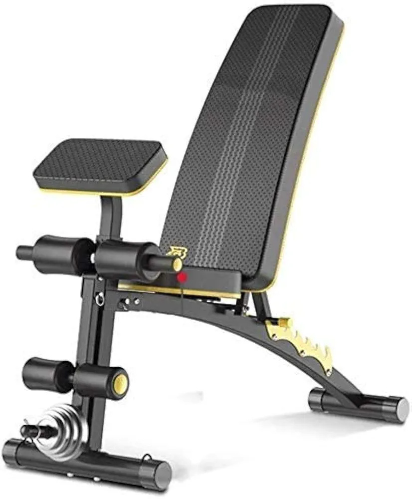 Weight Bench Foldable, Multifunctional Adjustable Press Exercise Gym Bench Decline Bench, for Full Body Upright, Incline, Decline, and Flat Exercise,Black