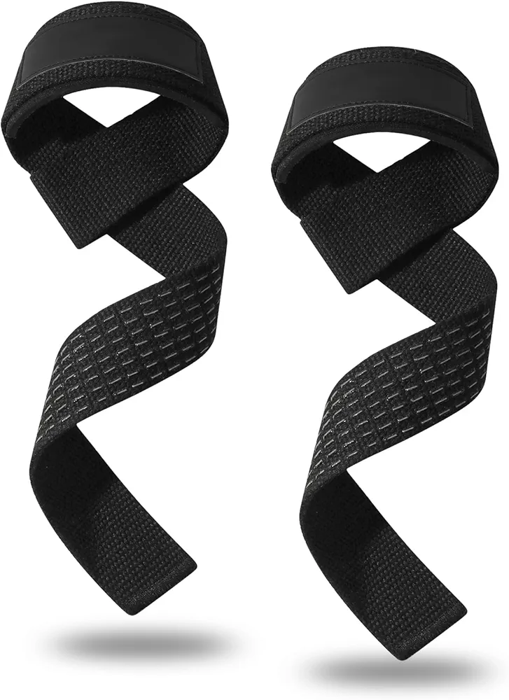 Lifting Wrist Straps, Lifting Grips with Extra Hand Surpport Gym Wrist Wraps with Padded and Anti-Skid Silicone for Weightlifting, Bodybuilding