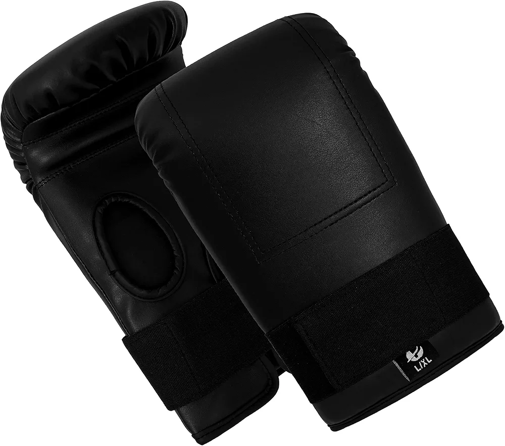 Ultimate - Classic Bag Mitt All Black Bagwork Gloves for Boxing MMA Muay Thai Training
