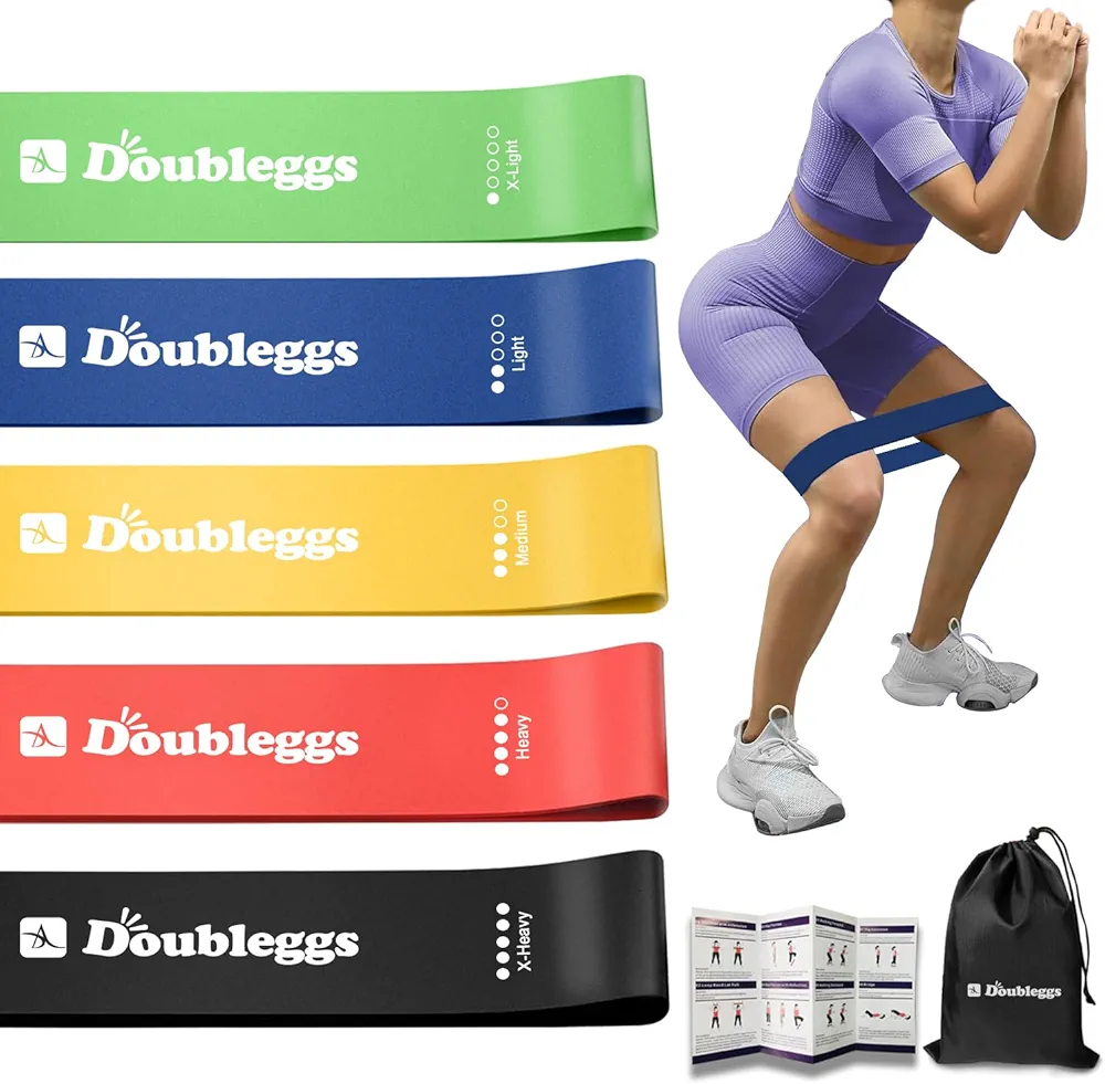Resistance Bands for Working Out - 5 Levels Exercise Bands Resistance Bands Set with Instruction Guide and Carry Bag, Ideal for Leg Strength Training, Rehab, Yoga