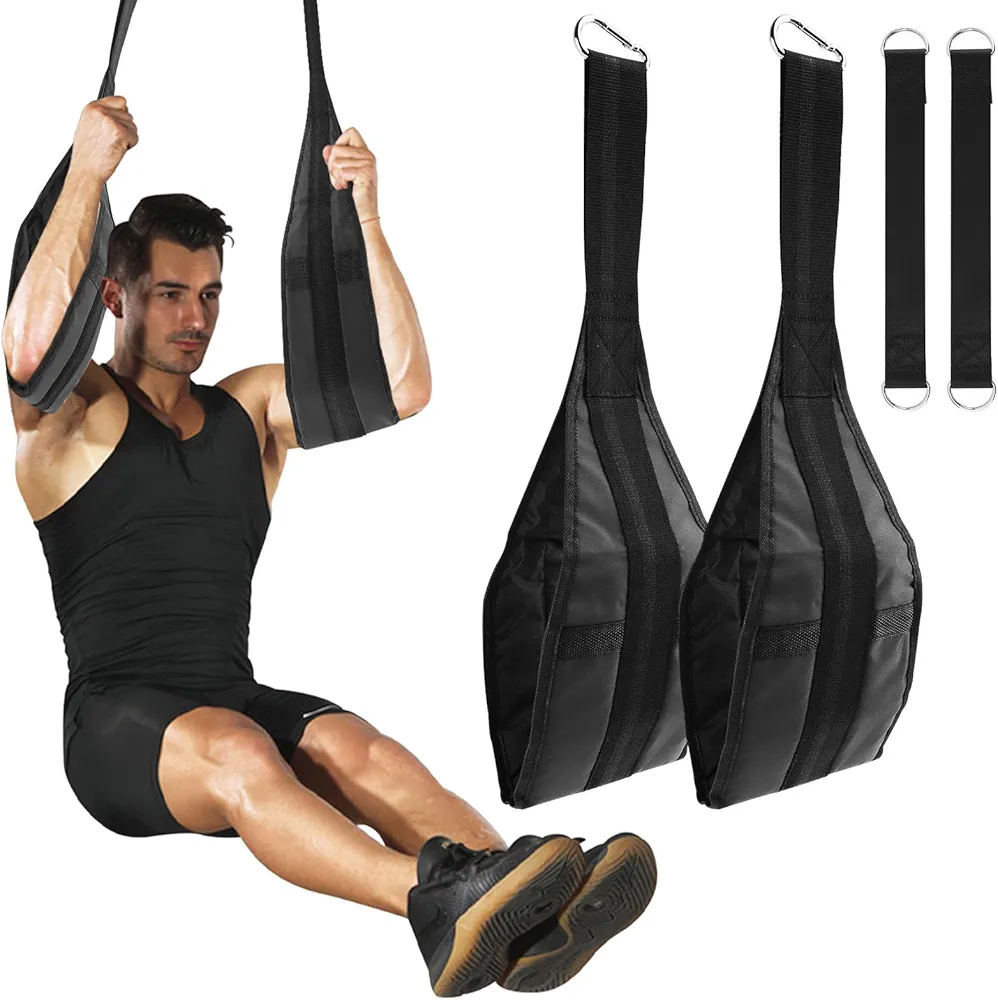 Hanging Ab Straps for Pull Up Bar, Abdominal Muscle Building Padded Arm Support Slings, Ab Sling Straps for Training Knee and Leg Raises, Ab Workout Equipment