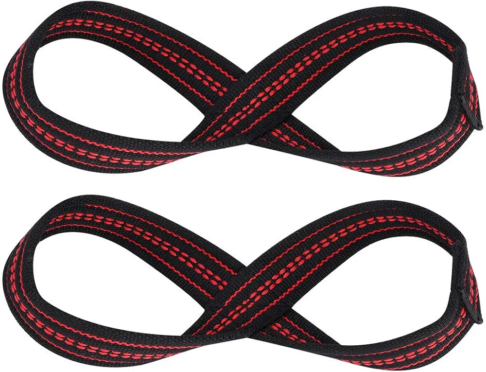 Soft Nylon and Spandex Figure 8 Weight Lifting Straps with Gym Training Hand and Ankle Support for (M)