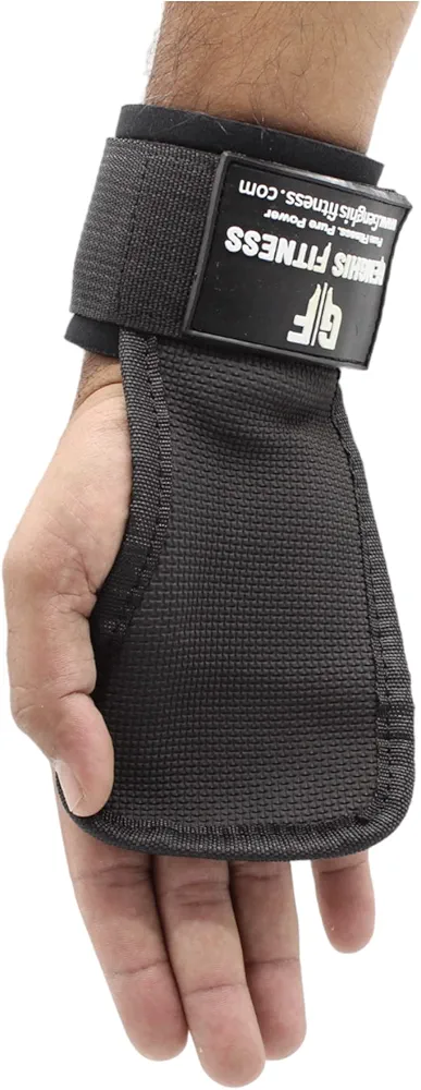 Genghisfitness Power Lifting Grips - Versatile Lifting Straps Support and Wrist Protection (One Size Fit All, Black)