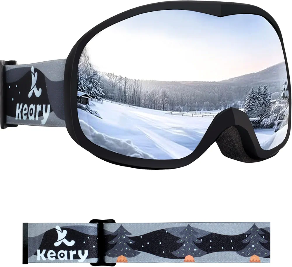 Keary Kids Ski Goggles for 3-14 Snowboard Goggles Kids Toddler Boys Girls Youth Snow Goggles 100% UV Protection Anti-Fog