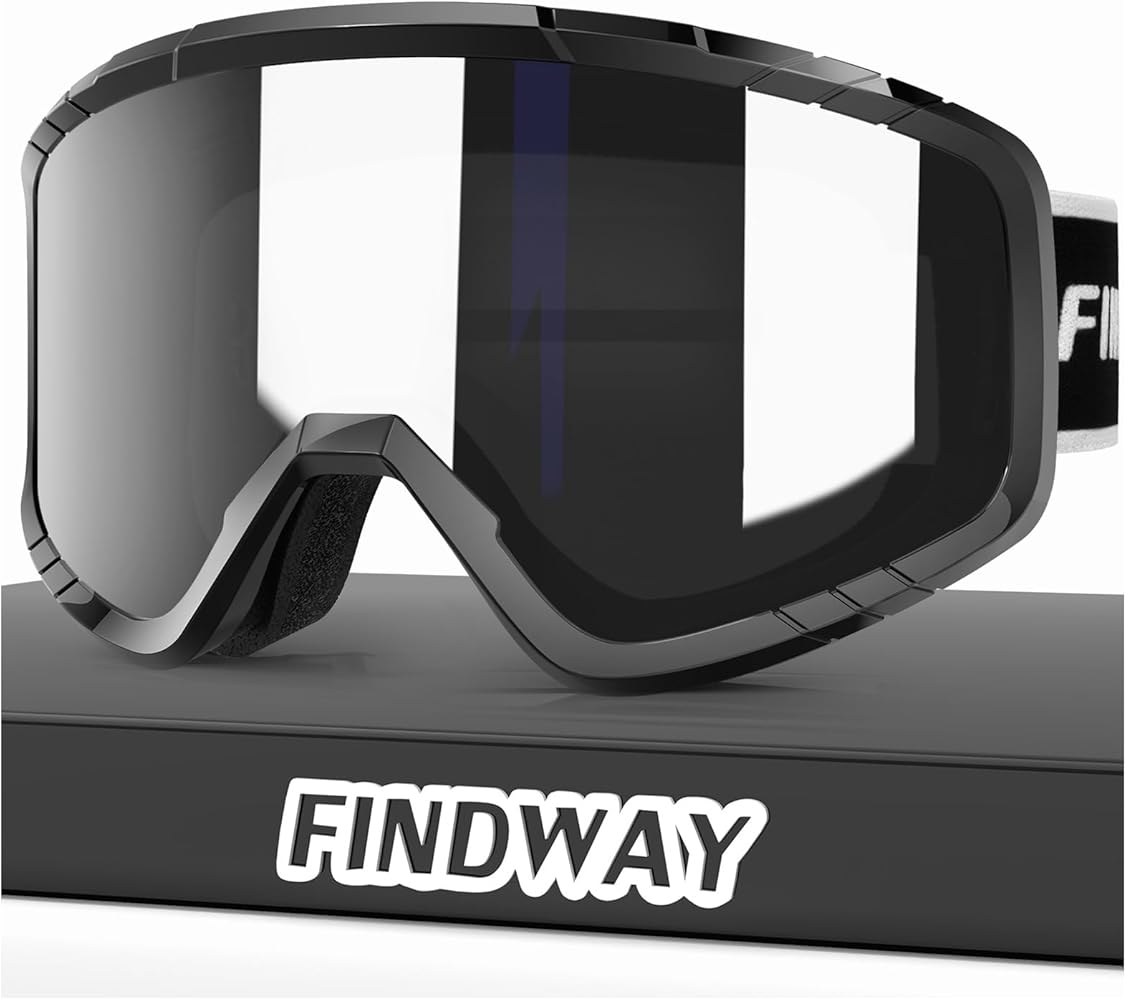 findway OTG Ski Goggles, snow/Snowboard Goggles for Men, Women Youth [Upgraded] Fit for All Helmet - Anti fog & glare & UV