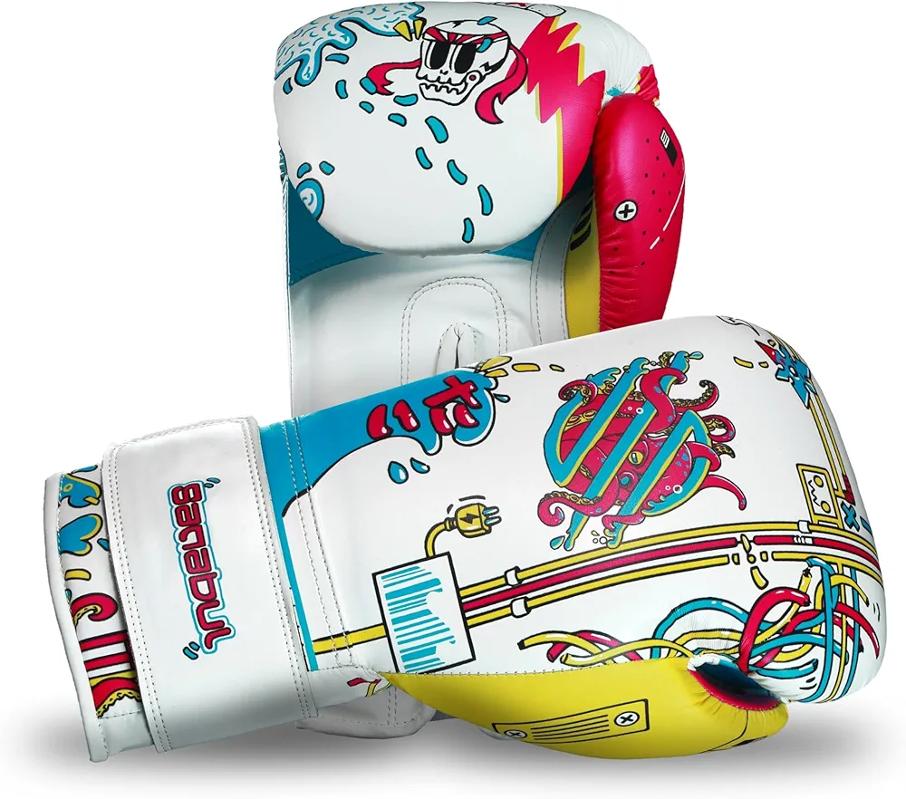 Sanabul Ronin Professional Boxing Gloves for Men and Women | Premium Leather | Lace-Up Design for Ultimate Wrist Support | Kickboxing Muay Thai Training Gloves
