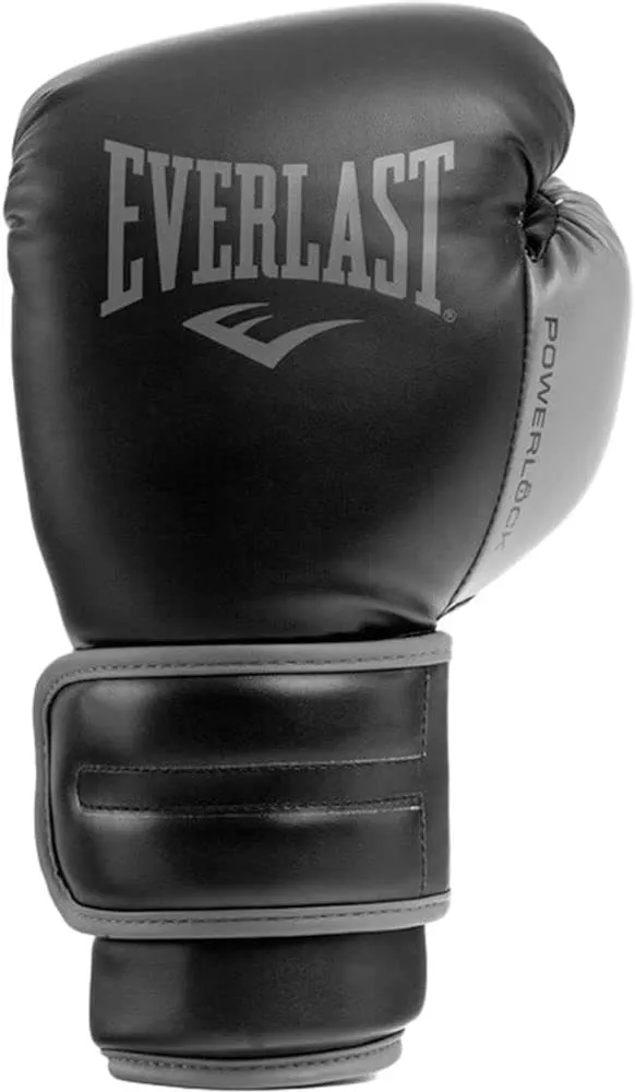 Everlast Powerlock 2 Boxing Gloves | Pro Flight Gloves | Secure Fit Hook and Loop with Triple-Layer Foam & Wrist Support for Injury Prevention | Heavy Bag & Speedbag Training (14oz | Charcoal)