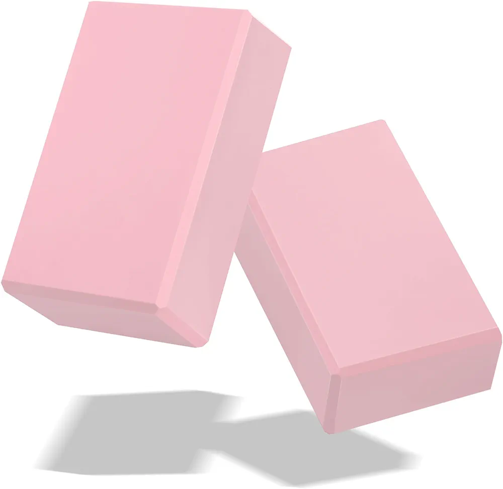 Biguphate Yoga Blocks 2 Pack, EVA Foam Yoga Block Supportive Latex-Free, Non-Slip Exercise Blocks, Yoga Accessories for Pilates, Meditation, Balance, Stretching and Deep Poses