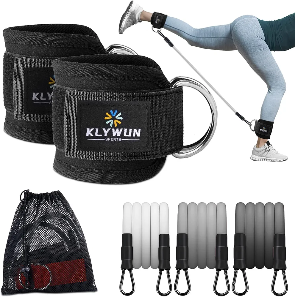 Ankle Resistance Bands with Cuffs, Ankle Bands for Working Out, Ankle Resistance Band for Leg, Booty Workout Equipment for Kickbacks Hip Fitness Training, Exercise Bands for Butt Lift Women
