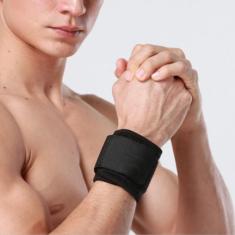 Ultimate Black Wrist Wrap Power Strap: Adjustable Sizing, Padded for Exceptional Comfort - Perfect for Bodybuilding, Crossfit, Strength Training, Gymnastics, Bench Press - Boost Your Workout Intensity! Designed for Enhanced Support and Stability