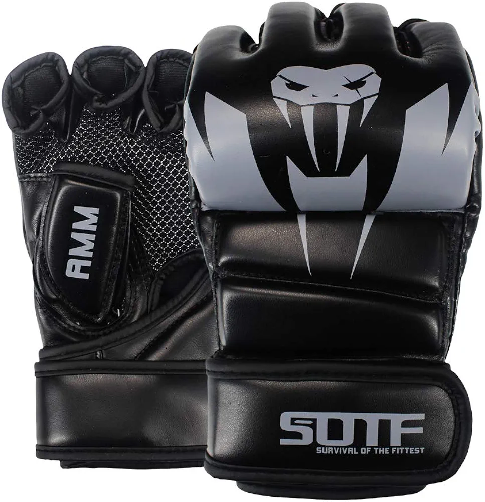 SOTF Punching Gloves for Adults MMA Training Gloves Men Fight Boxing Gloves Open Fingers Women