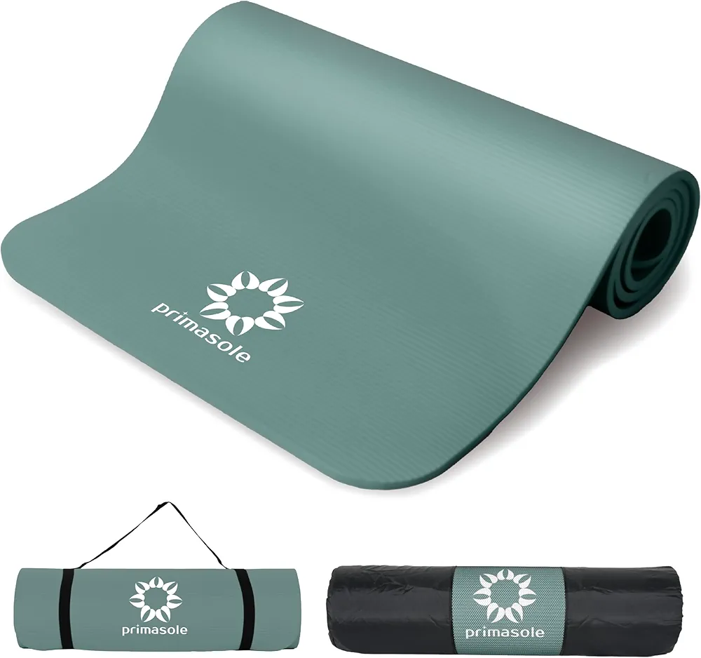 Primasole 1/2 Thick Exercise Mat with Carry Strap & Case Mat for Yoga Pilates Fitness at Home and Gym 72" L x 24" W