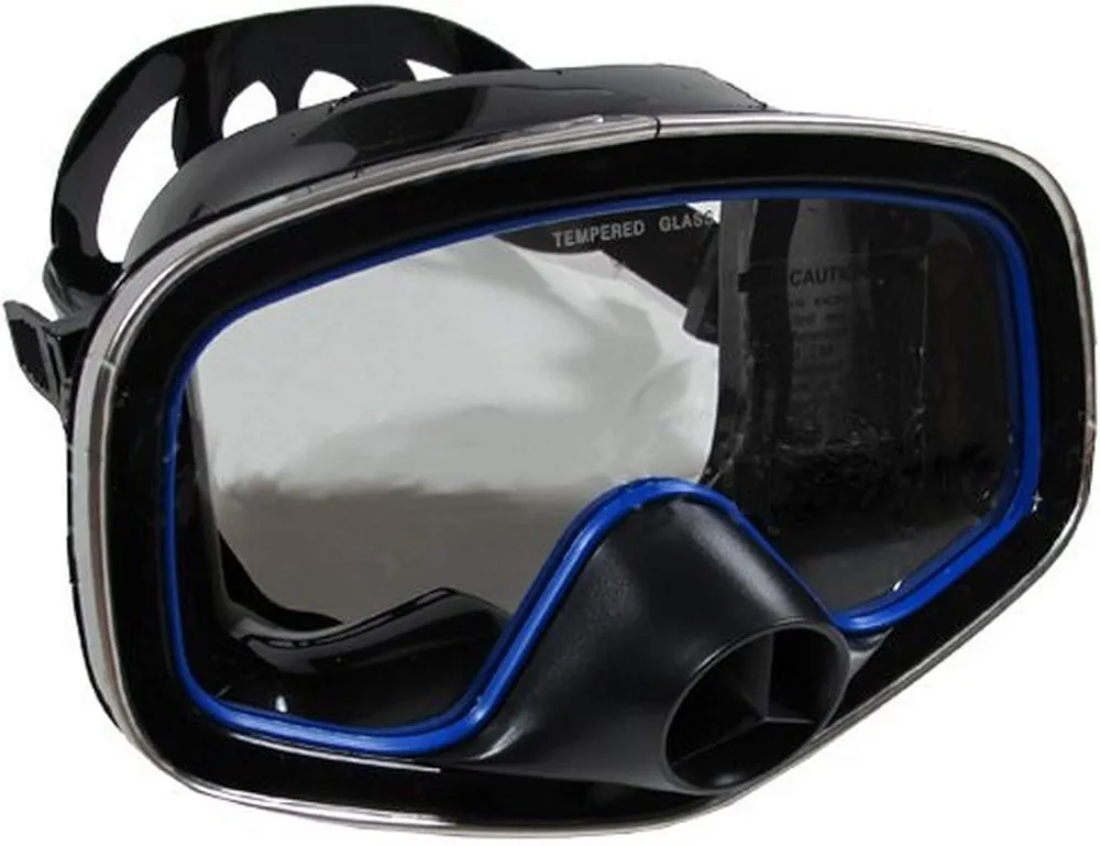 Scuba Choice Scuba Diving Classic Free Dive One-Window Silicone Purged Mask, Black – Tempered Glass Lenses, Adjustable Strap, Durable Silicone Skirt for Comfort and Clear Vision
