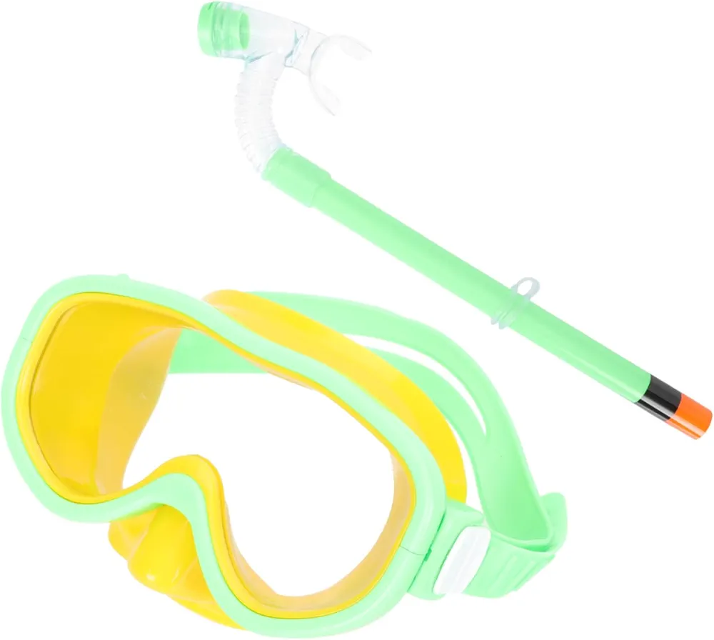 1 Set 's Swimming Goggles Diving Masks Full Snorkel Mask Snorkeling Snorkel Mask Full Face Snorkel Gear for Snorkel Mask Face Mask for PVC Green