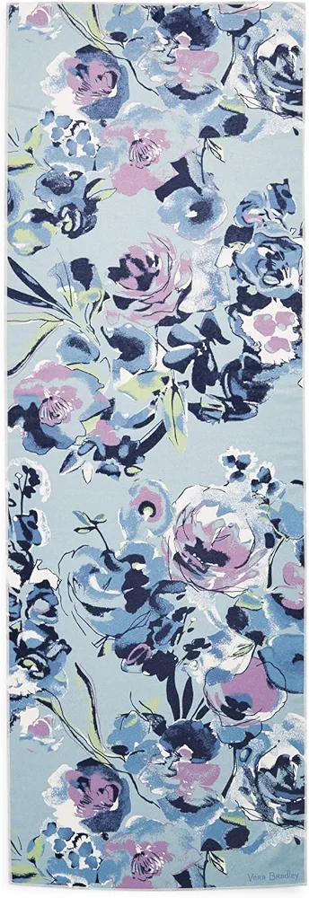 Vera Bradley Women's Absorbent Non-slip Yoga Towel, Fresh-Cut Bouquet, One Size