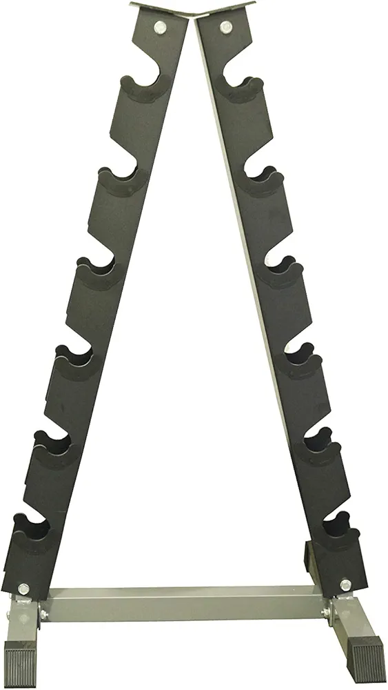 Maximize Floor Space with Our A-Frame Dumbbell Rack Stand - Solid Construction, Anti-Scratch, Holds 6 Pairs, Great Gift Idea and Backed by 1-Year Warranty!