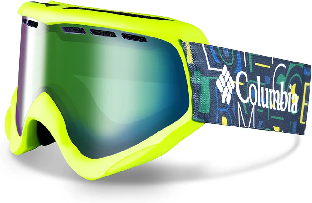 Columbia Unisex Kid's Snow Goggles SNOWCATION - Typo Green/White with Green Ion Lens