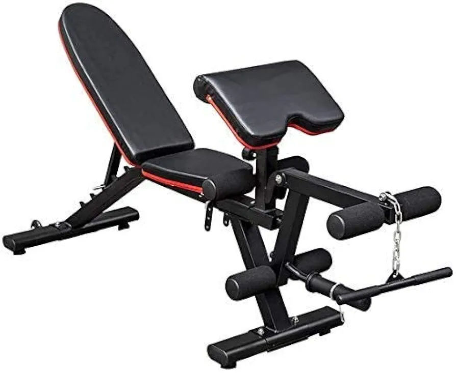 Weight Bench Foldable, Adjustable Press Exercise Gym Bench Strength Training Bench, Sit Up Incline Abs Benchs for Full Body Upright,Black
