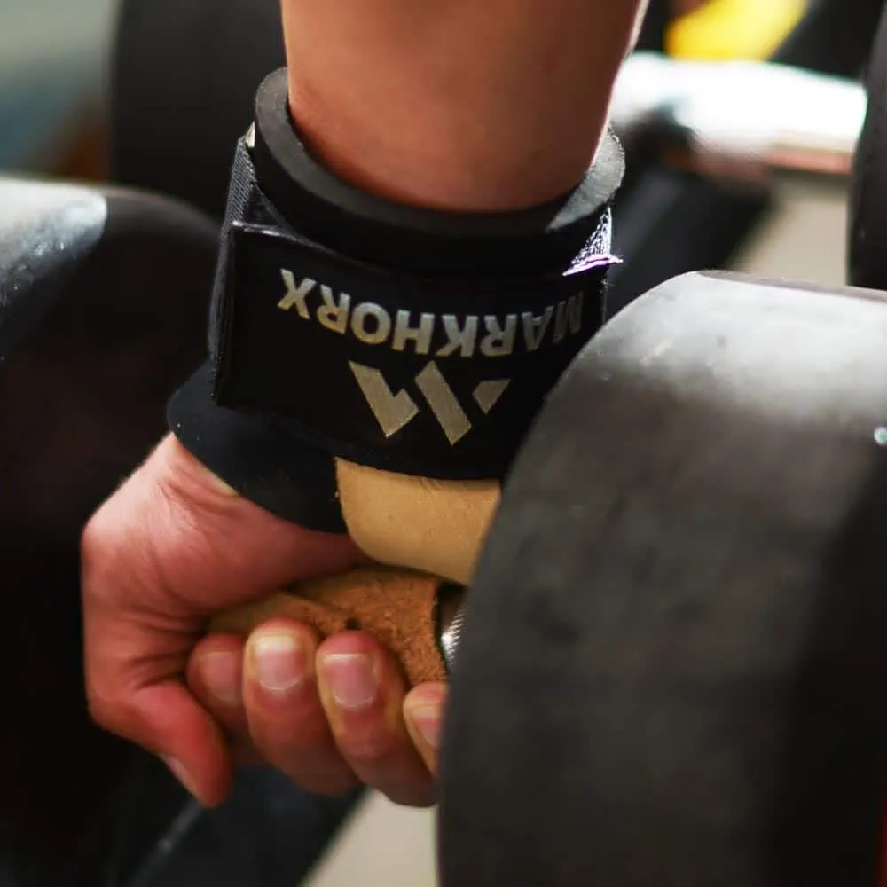 Deluxe Leather Weight Lifting Straps for Wrist Support – Neoprene Padded Deadlift Straps for Gym – 1.5" Wide Nubuck Leather Power Lifting Grips