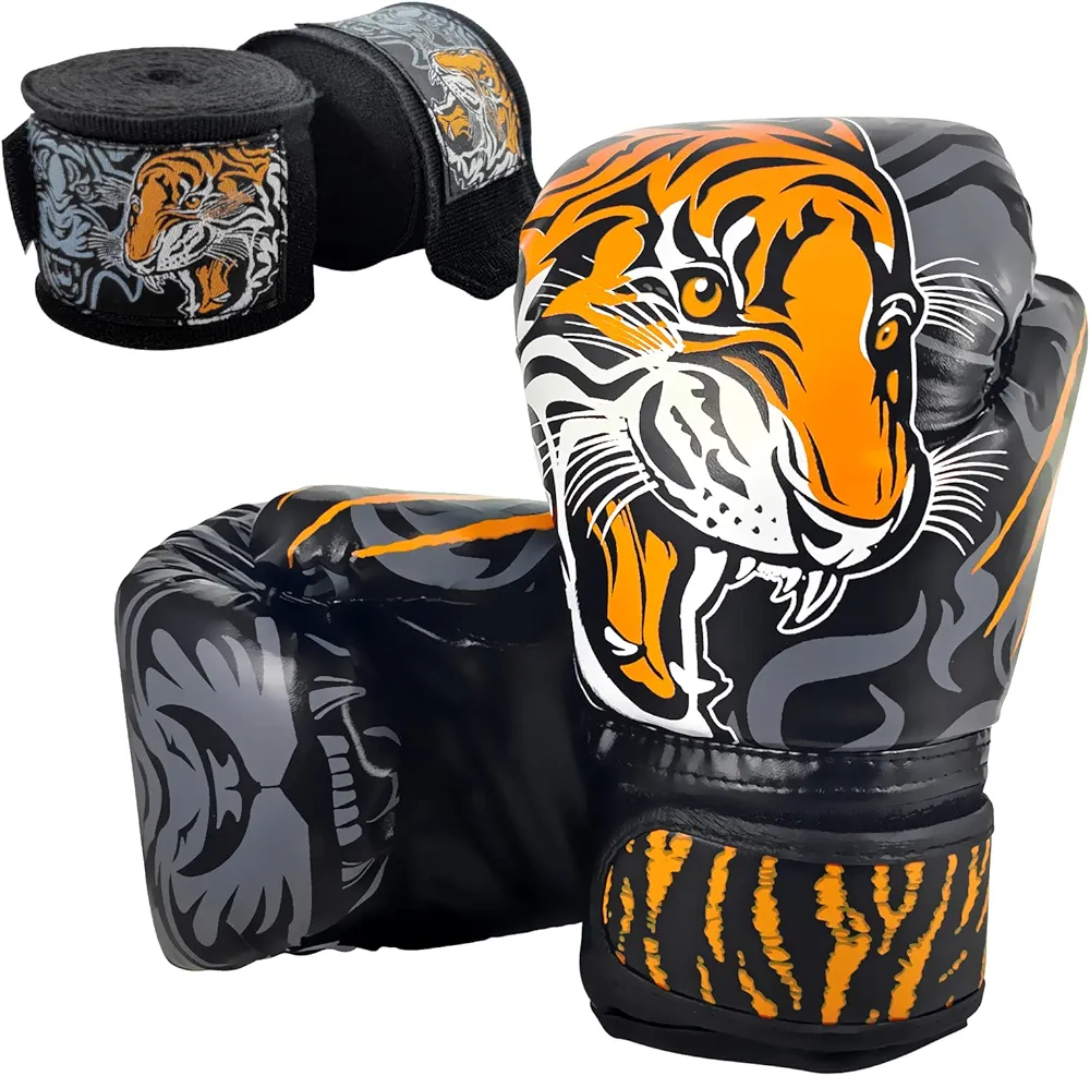Boxing Gloves for Kids with Handwraps, Kids Boxing Gloves for 3-8 Years Girls and Boys, Kids Boxing Set, Training Boxing Gloves, Punching Gloves