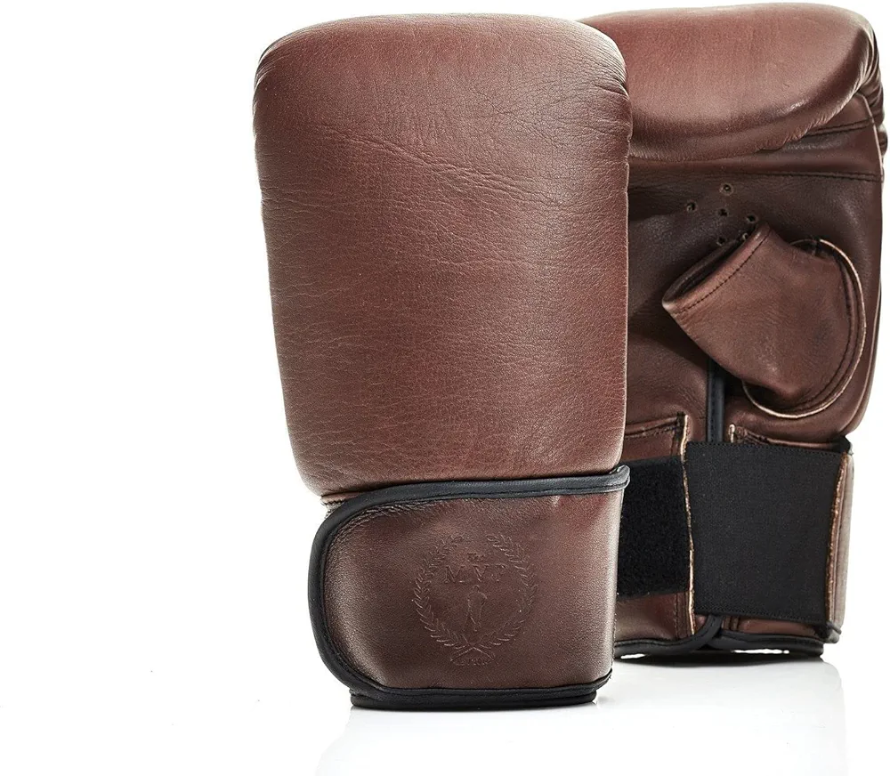 MODEST VINTAGE PLAYER, PRO HERITAGE BROWN LEATHER BAG GLOVES - Genuine full grain cowhide leather