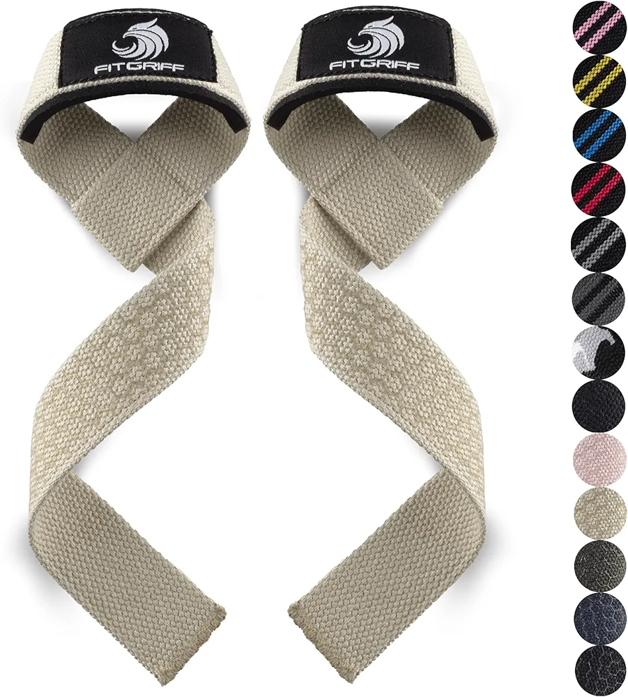 Fitgriff® Lifting Wrist Straps for Weightlifting, Gym, Deadlift, Workout (Made of Premium Cotton & Padded) - Men & Women