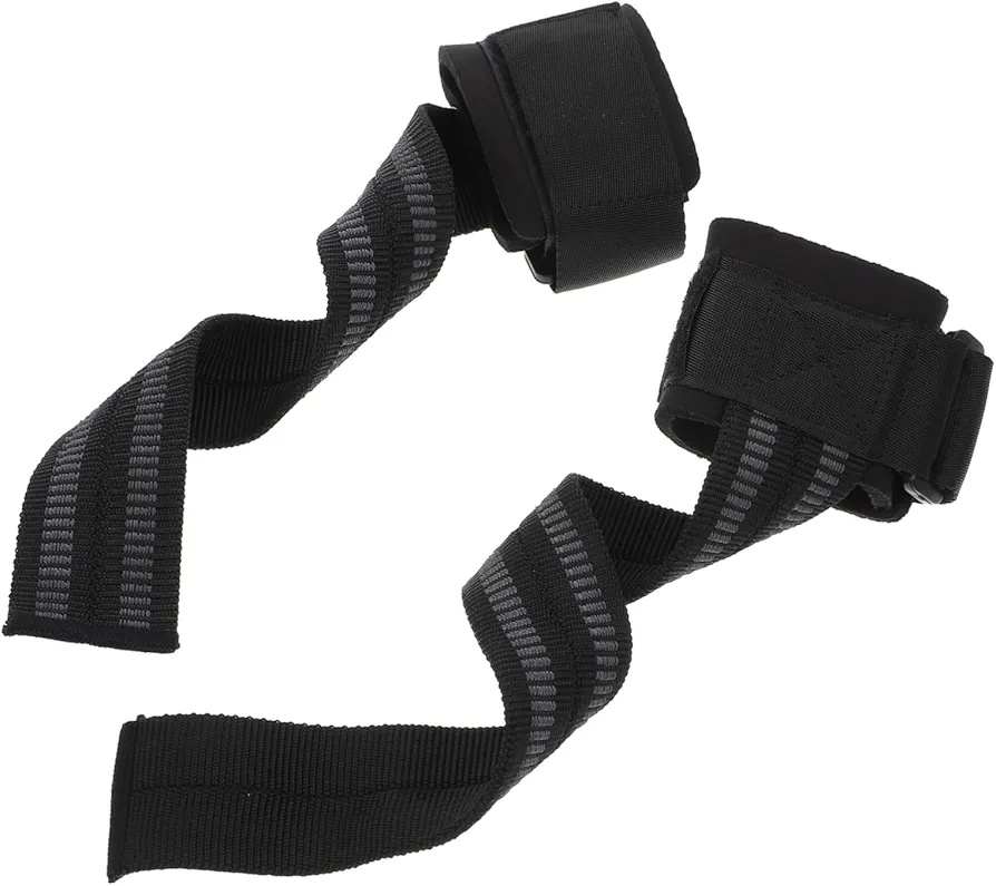 1 Pair Hand Bowl Pull up Wrist Straps Belt Strengthener Trainer Gym Lifting Straps Pesas Mechanic Weightlifting Pullup Bar Cable Exercise Weights Boost Grip Nylon Black