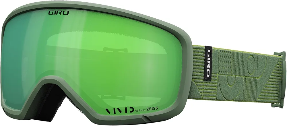 Giro Millie Ski Goggles - Snowboard Goggles for Women and Youth - Hedge Green Linocut Strap with Vivid Emerald Lens