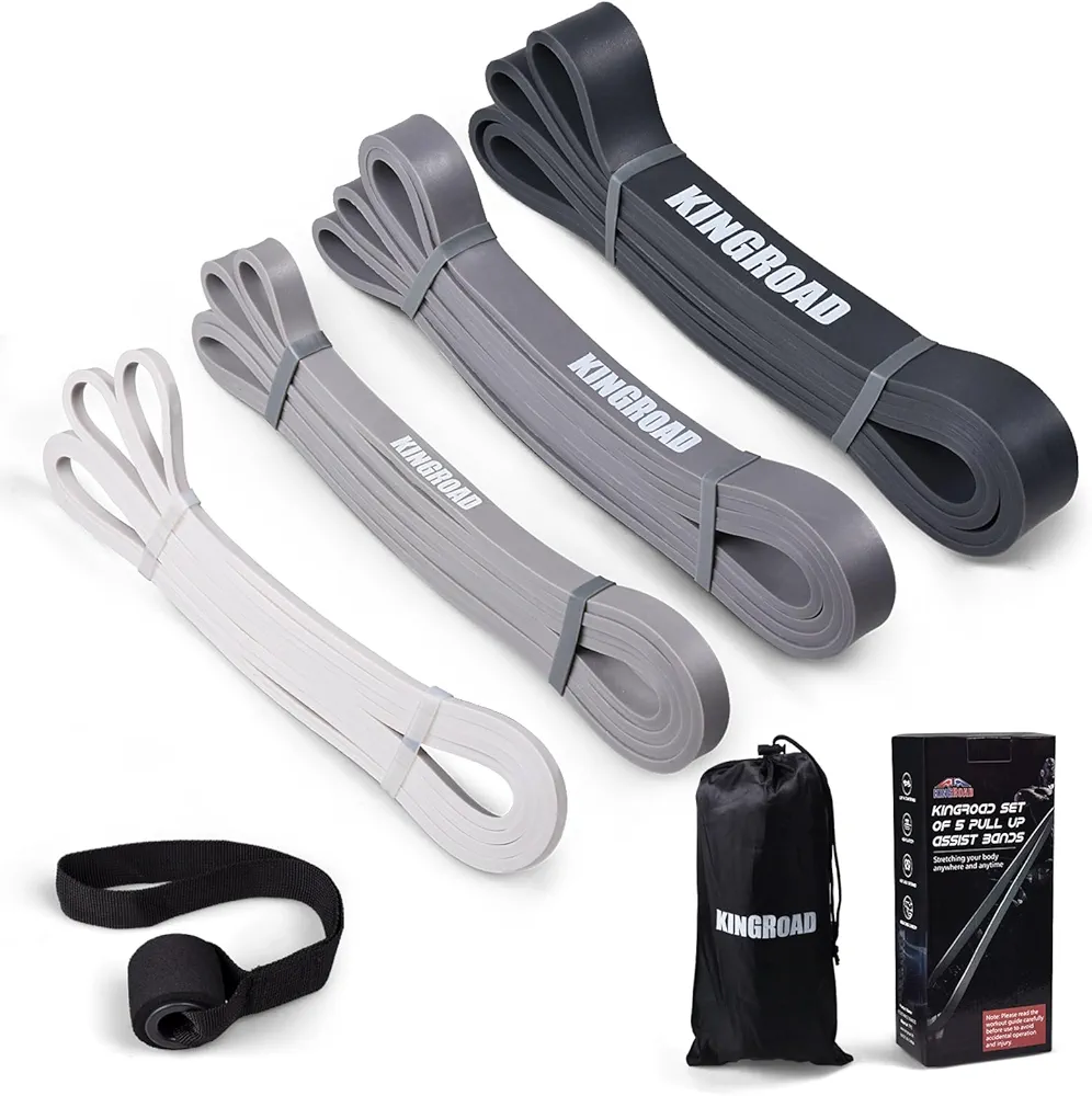 Resistance Band Pull Up Assistance Bands,Set of 5 Resistance Heavy Duty Exercise Stretch Fitness Bands for Stretching Power Lifting Workout Training with Instruction Guide