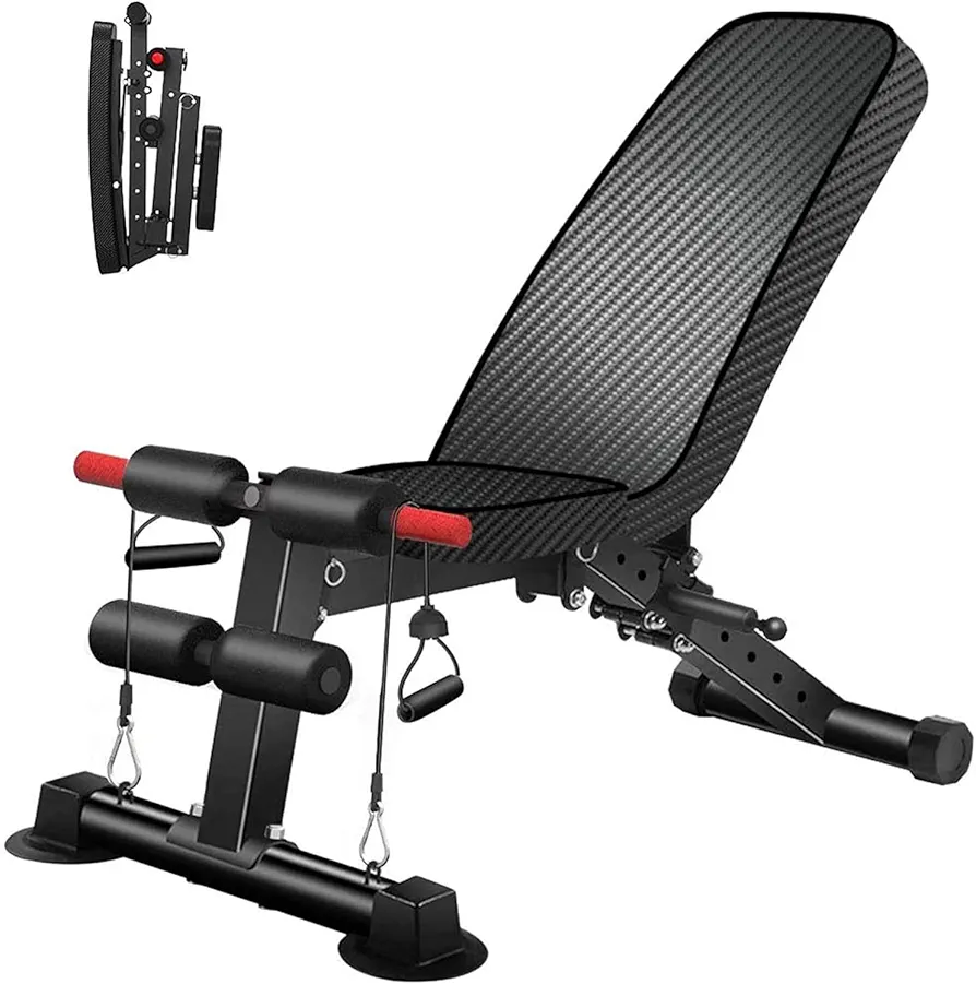 Adjustable Weight Bench - Utility Weight Benches for Full Body Workout, Foldable Incline/Decline FID Bench Press for Home Gym Ideal for Fitness Beginners and Professionals