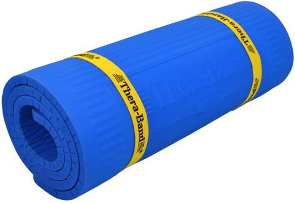 TheraBand Exercise Mat Size: 0.6" H x 40" W x 75" D, Color: Blue