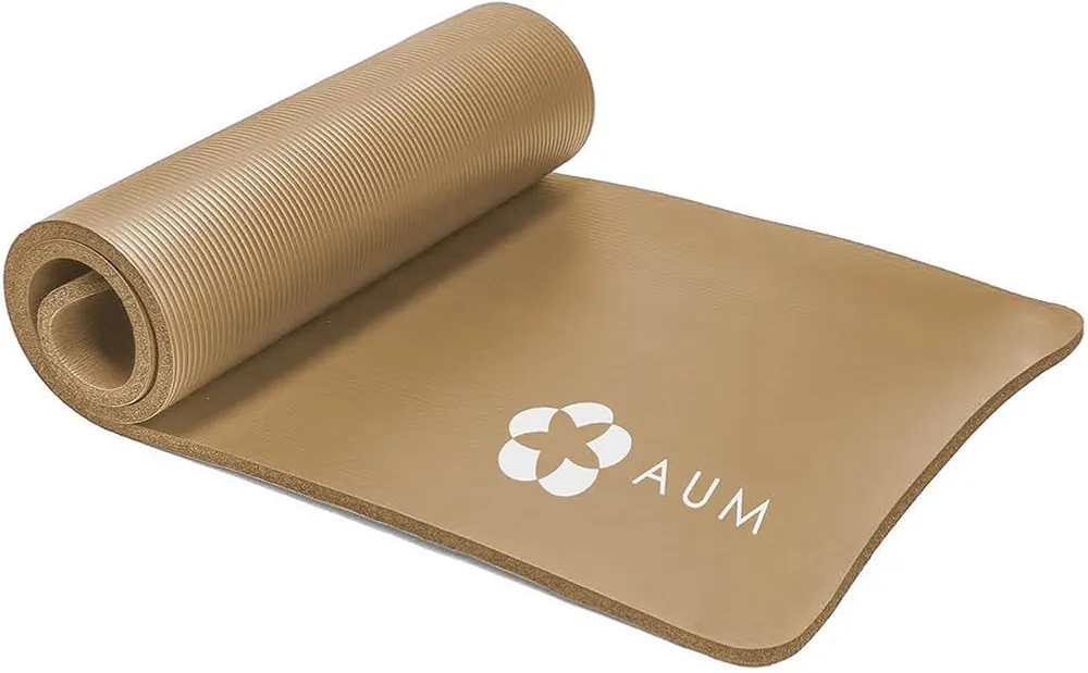 Extra Thick 0.4" Exercise Yoga Mat w/Carry Strap - Non-slip, Moisture-Resistant Foam Cushion for Pilates - Support for Stretching & Physical Therapy - 72" x 24"