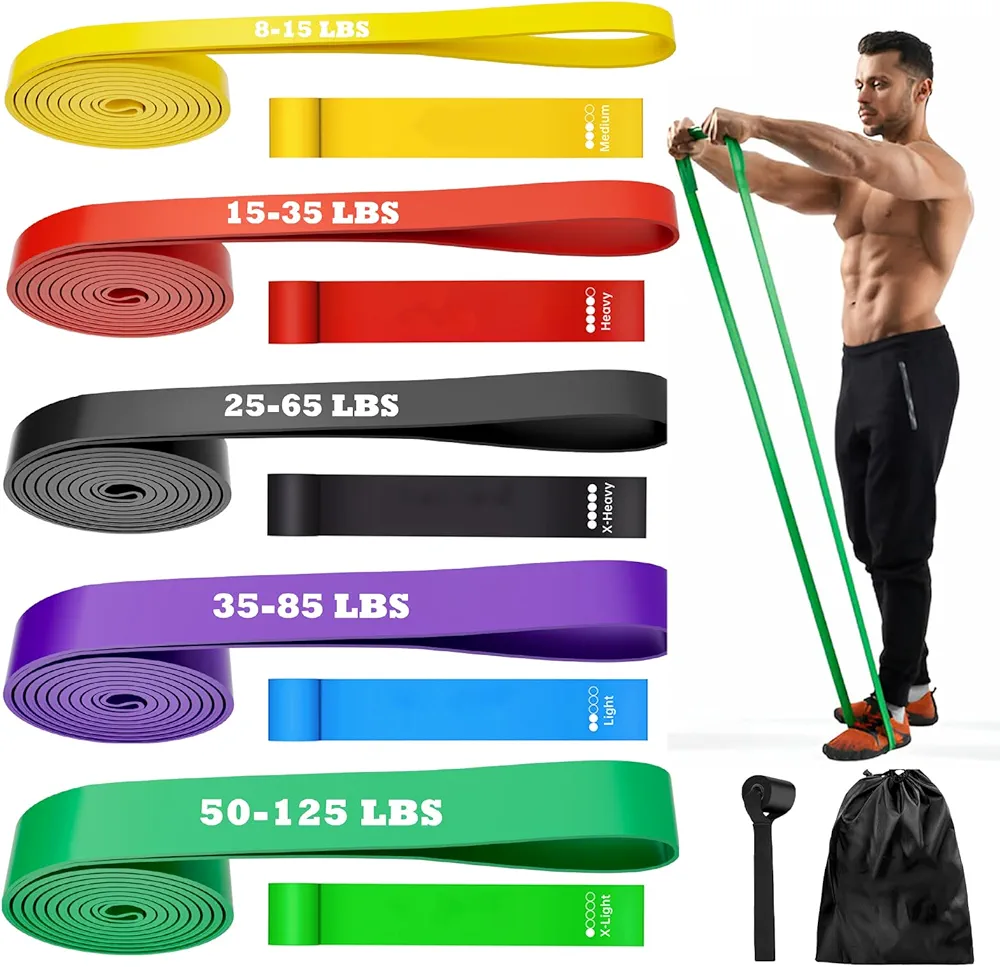 Resistance Bands, 12 PCS Resistance Bands for Working Out, Pull Up Assistance Bands for Men&Women, Exercise Bands Heavy Duty Workout Bands with Door Anchor,Carry Bag for Home Gym Travel Equipment