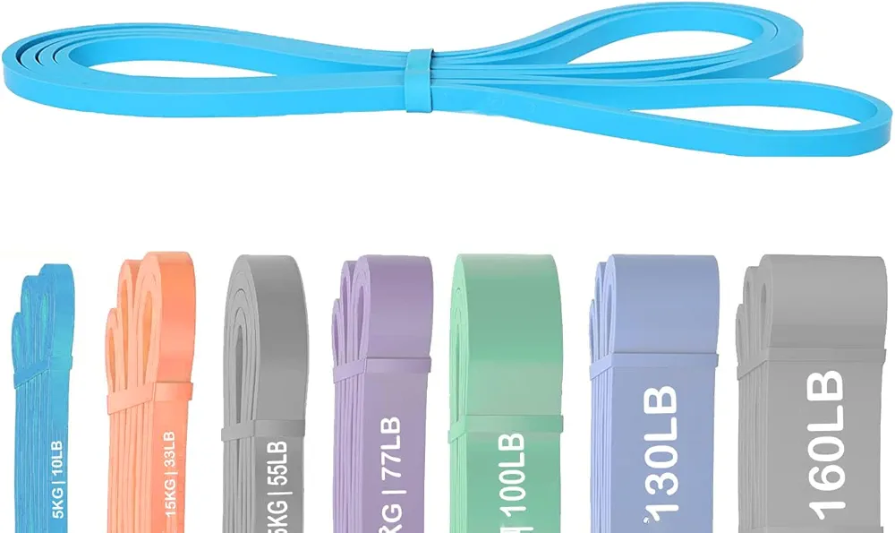 Resistance Band, Pull Up Assist Band Exercise Resistance Band for Women & Men Working Out, Body Stretching, Physical Therapy, Muscle Training (Blue)