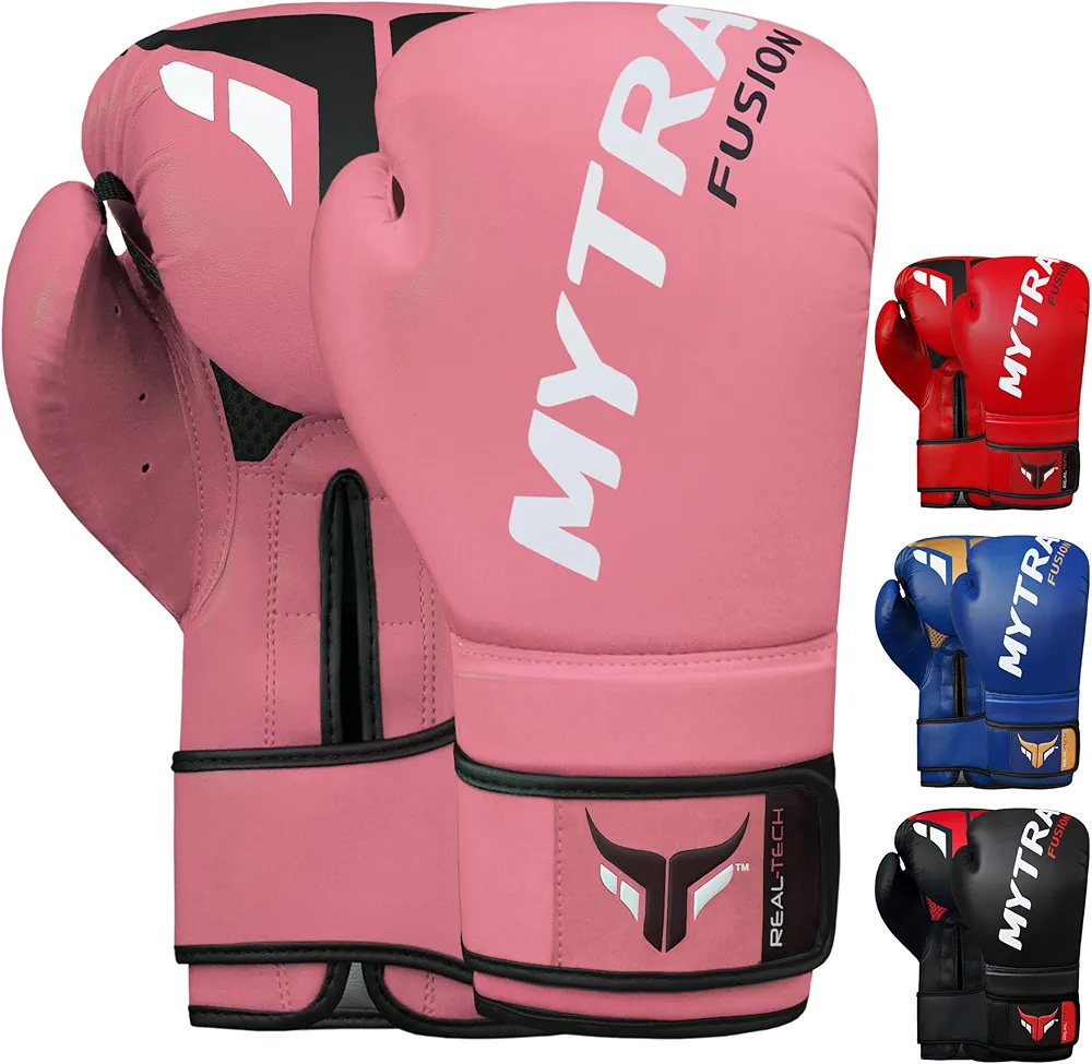 Mytra Fusion Boxing Gloves Men Women Kickboxing Gloves MMA Muay Thai Gloves 8-oz 10-oz 12-oz 14-oz 16-oz Training Workout Punching Gloves