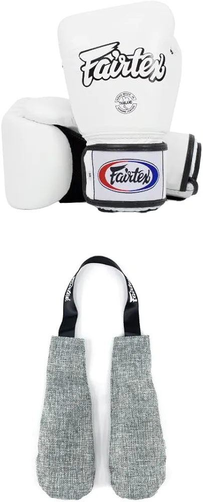 Fairtex BGV1BR Boxing Gloves & Deodorizer Set | Breathable, Shock Absorbent Muay Thai Gloves with Odor Neutralizing Inserts | Perfect for Boxing, Kickboxing, MMA, & Fitness