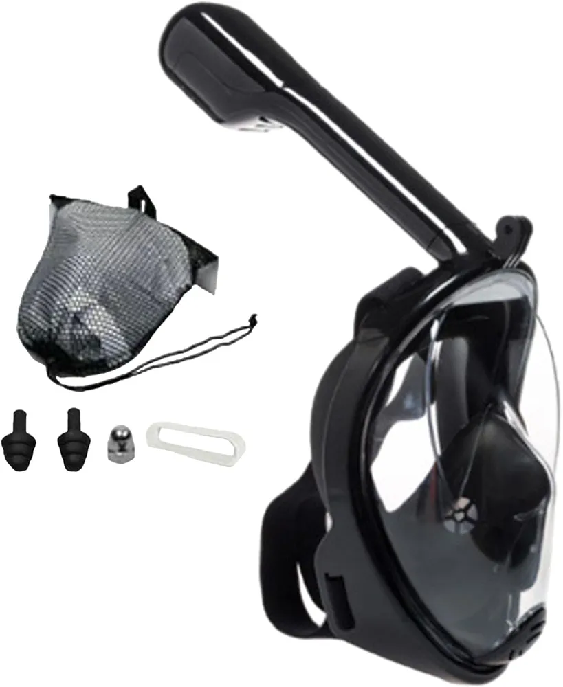 Full Cover Snorkel - Full Face Snorkel | Leakproof Full Face Transparent Diving Cover with Silicone Pad | Elastic Webbing Anti-Fog Multifunctional Underwater Accessories | Diving Supplies for Sea