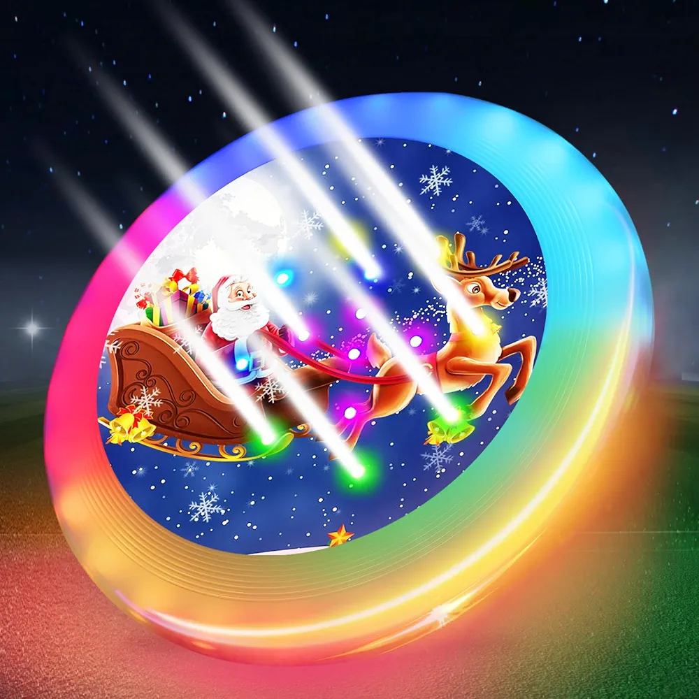 Kovshuiwe LED Flying Disc- Double Ring 39 RGB LEDs,7 Modes,Chargeable,IP65 Waterproof,178g Frisbee,Soft Flying Discs, Adult/Men/Boys/Teens Birthday,Ideal for Outdoor,Lawn,Camping Games