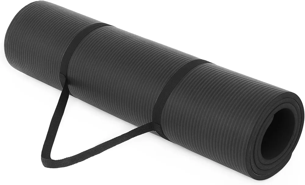 1/2-Inch Extra Thick Yoga Mat, Pilates Mat with Carrying Strap, Anti-Tear & Non Slip Exercise Mat for Home Yoga, Pilates, Stretching