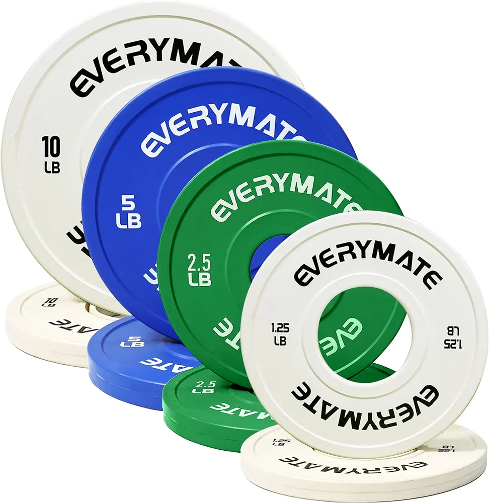 Change Weight Plates 1.25LB 2.5LB 5LB 10LB Set Fractional Plate Olympic Bumper Plates for Cross Training Bumper Weight Plates Steel Insert Strength Training Weight Plates