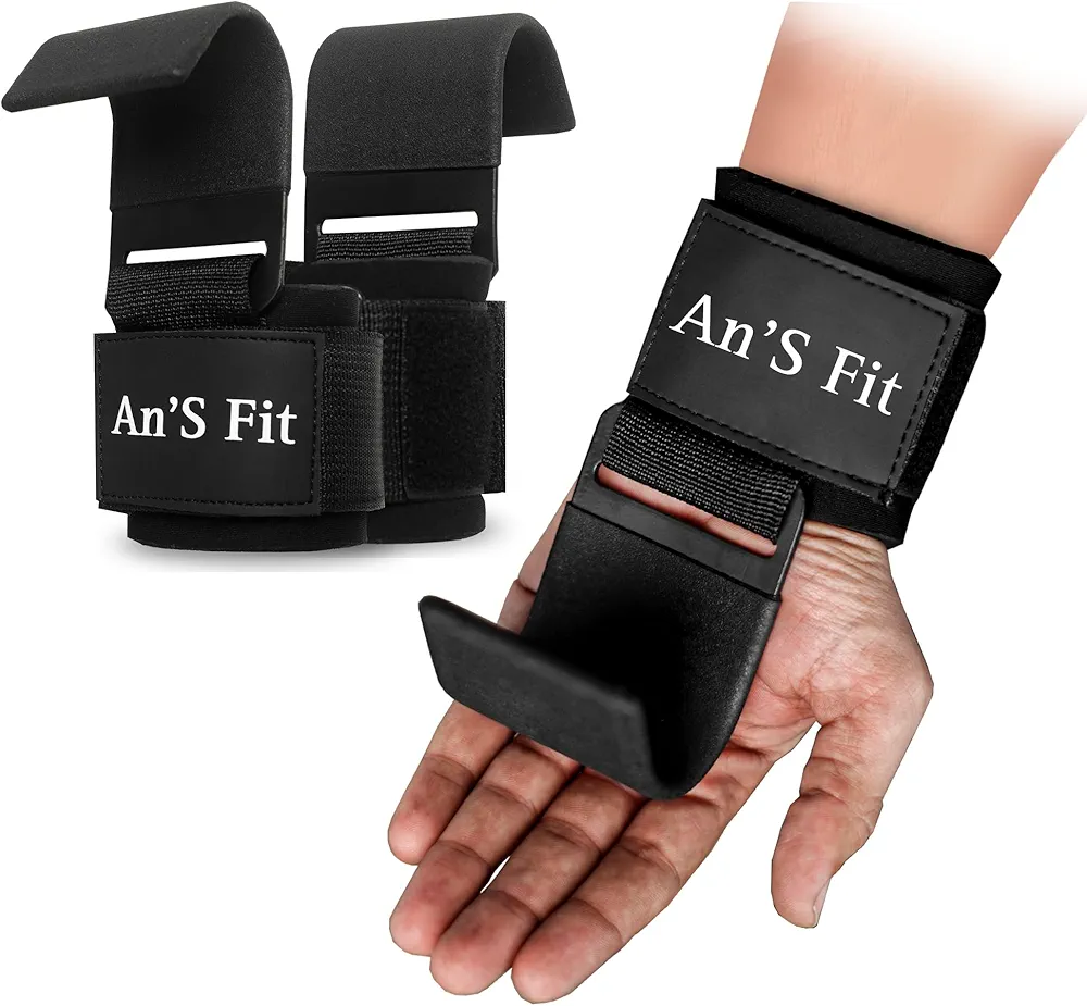 An'S Fit Wrist Hook Straps for Weightlifting Unmatched Support, Comfort, and Durability - Deadlift starps for Maximum Grip Support Power Hook for Pull Up Deadlifting