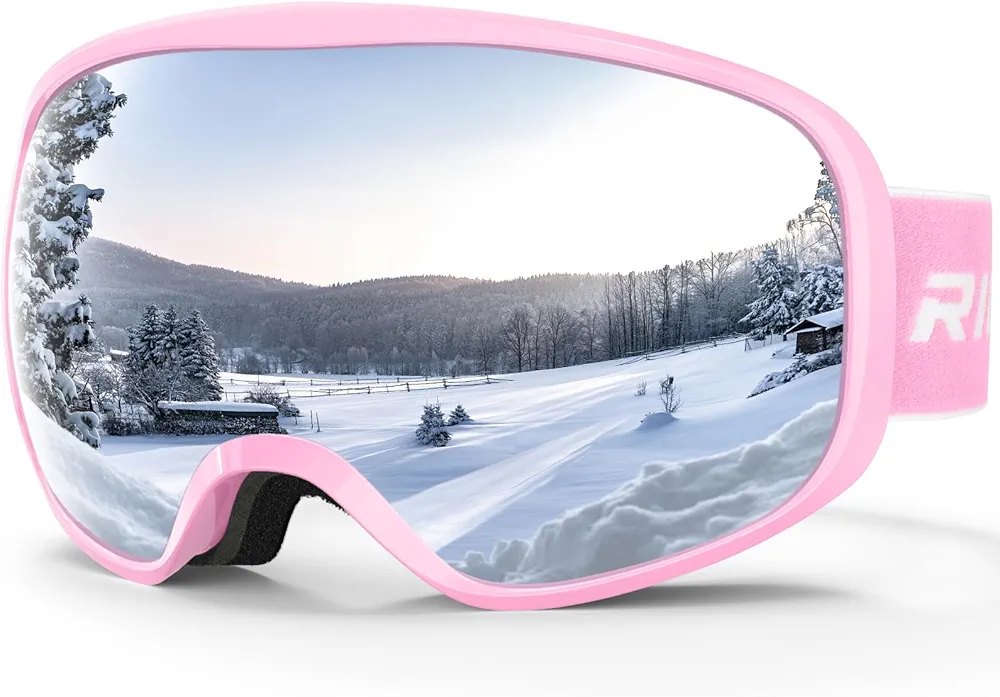 Kids Ski Goggles, Toddler Ski Goggles Snowboard Goggles For Boys Girls Aged 3-14, 100% UV Protection OTG Ski Goggles