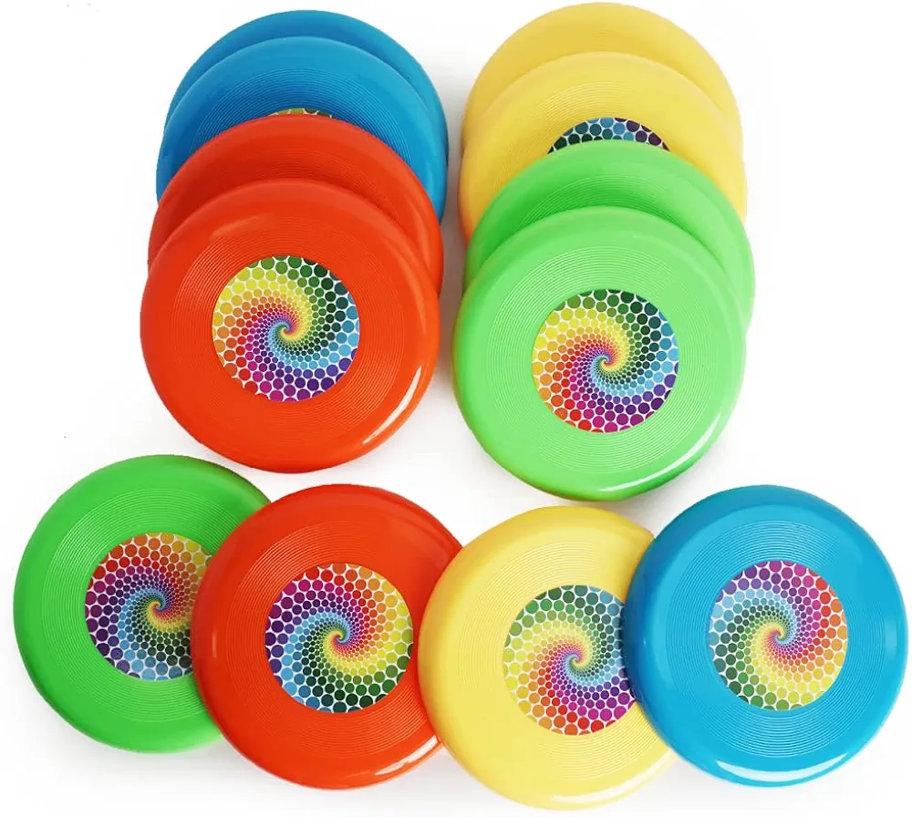 Boley 12-Pack Flying Discs, Plastic Fribees, Flyer Disks, Backyard Games, Fun Summer Outdoor Activity Game, Frisbees for Kids NOT for Dogs