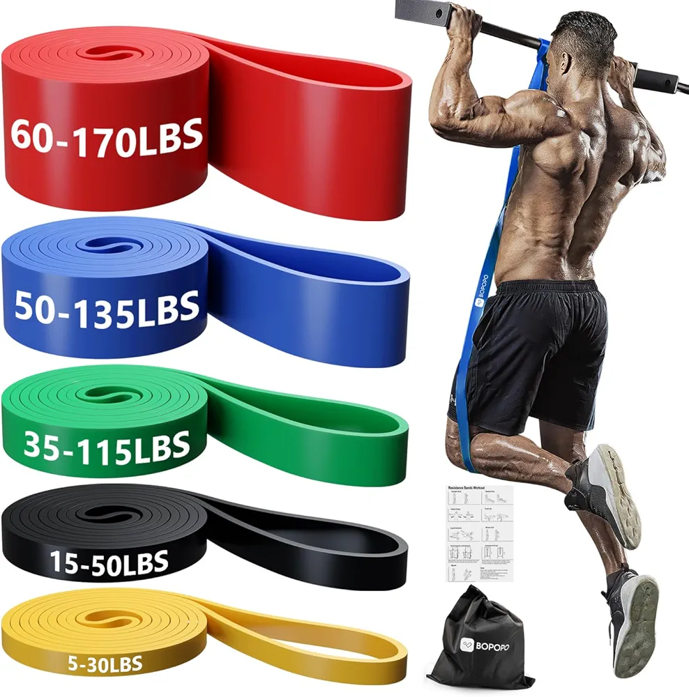 Resistance Bands, Resistance Bands for Working Out, Pull Up Assistance Bands Set for Men & Women, Exercise Bands for Home Workouts, Body Stretching, Physical Therapy, Muscle Training